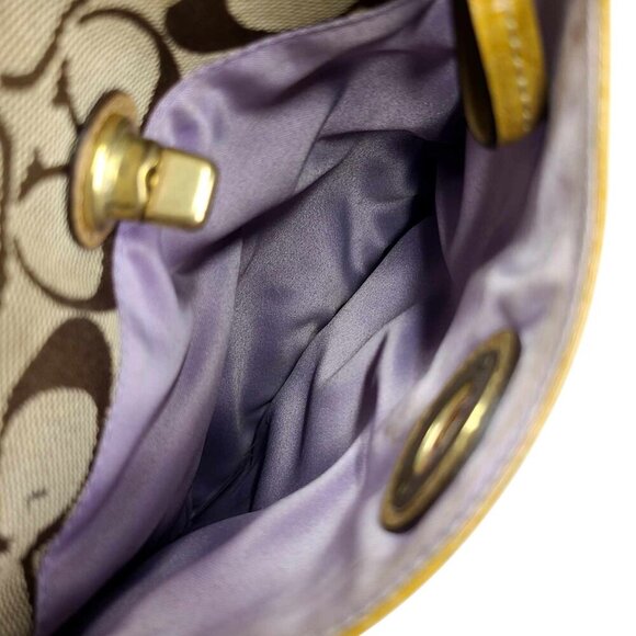 COACH Signature Canvas small crossbody bag in tan with turnlock - Picture 8 of 9